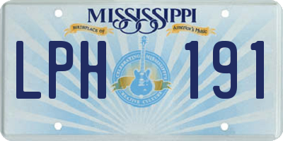 MS license plate LPH191