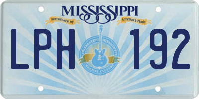 MS license plate LPH192
