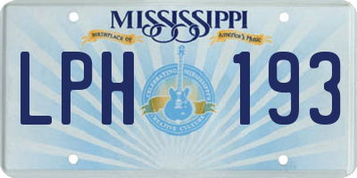MS license plate LPH193