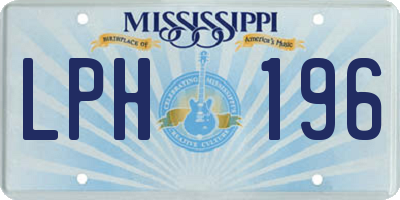 MS license plate LPH196