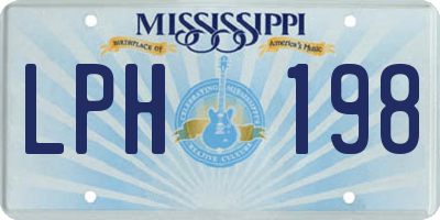MS license plate LPH198