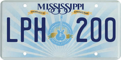 MS license plate LPH200