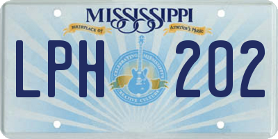 MS license plate LPH202