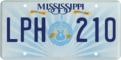 MS license plate LPH210