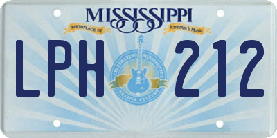 MS license plate LPH212