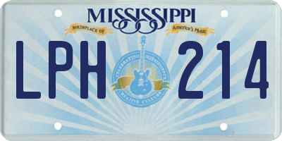 MS license plate LPH214
