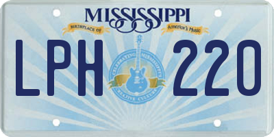 MS license plate LPH220