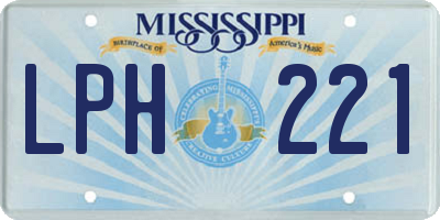 MS license plate LPH221