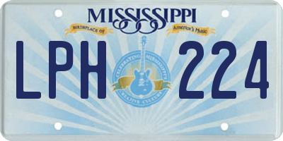 MS license plate LPH224