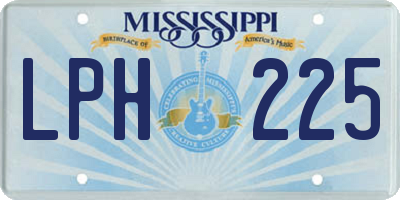 MS license plate LPH225