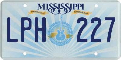 MS license plate LPH227