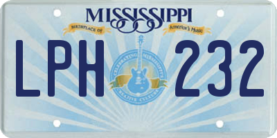 MS license plate LPH232