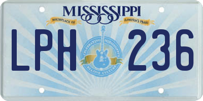 MS license plate LPH236