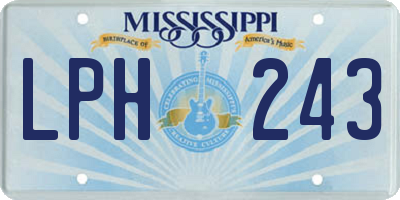 MS license plate LPH243