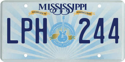 MS license plate LPH244