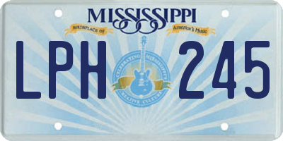 MS license plate LPH245