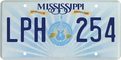 MS license plate LPH254