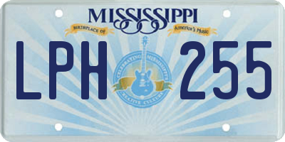 MS license plate LPH255