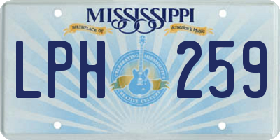 MS license plate LPH259