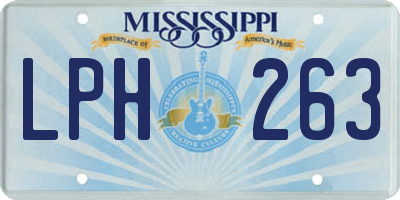 MS license plate LPH263