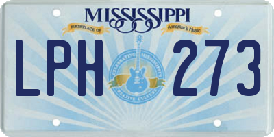 MS license plate LPH273