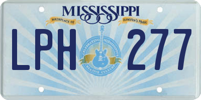 MS license plate LPH277