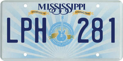 MS license plate LPH281