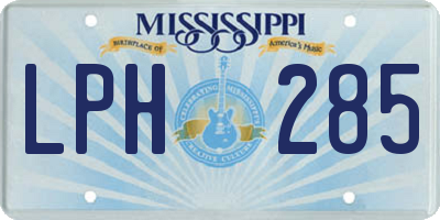MS license plate LPH285