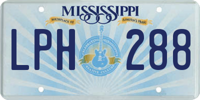 MS license plate LPH288
