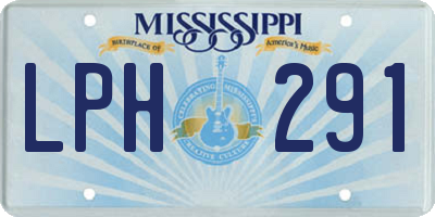 MS license plate LPH291