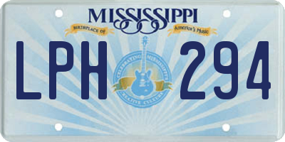 MS license plate LPH294