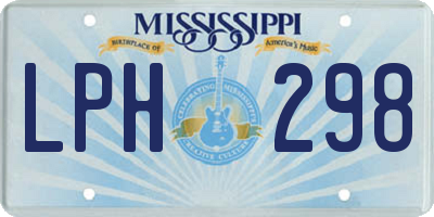 MS license plate LPH298