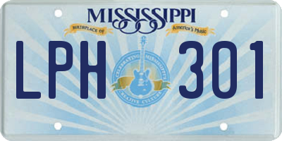 MS license plate LPH301