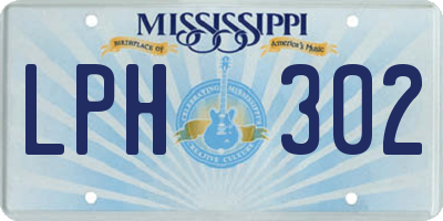MS license plate LPH302