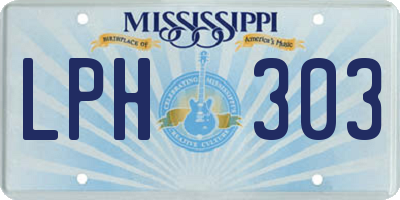 MS license plate LPH303
