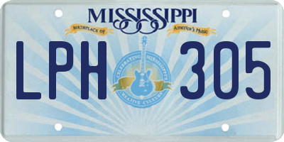 MS license plate LPH305