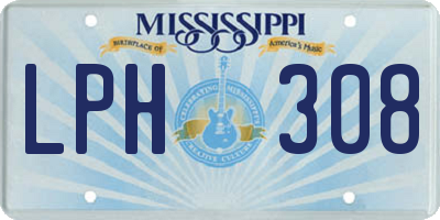 MS license plate LPH308