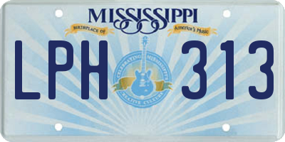 MS license plate LPH313