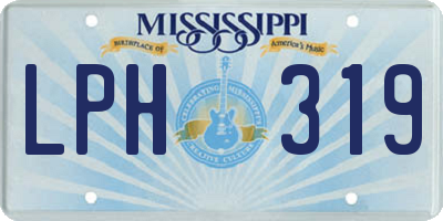 MS license plate LPH319