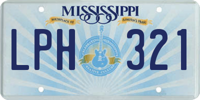 MS license plate LPH321