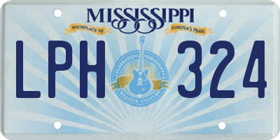 MS license plate LPH324