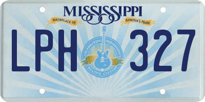 MS license plate LPH327
