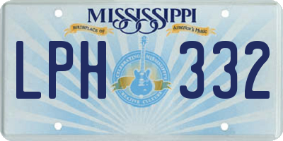 MS license plate LPH332