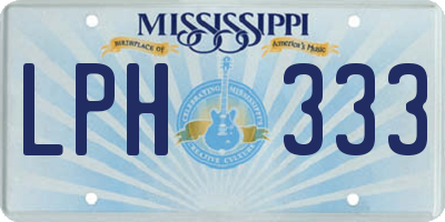 MS license plate LPH333