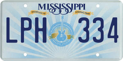 MS license plate LPH334