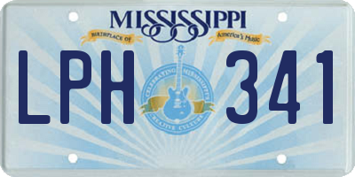 MS license plate LPH341