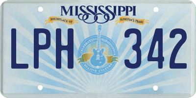 MS license plate LPH342