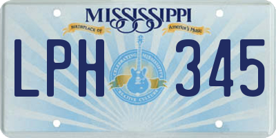 MS license plate LPH345