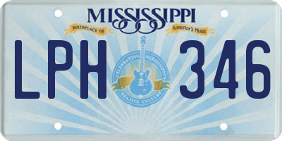 MS license plate LPH346
