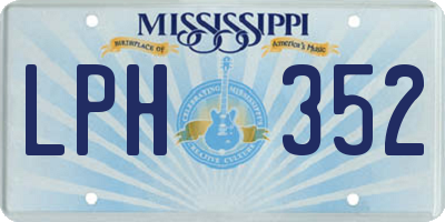 MS license plate LPH352